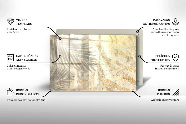 Chopping board Palm sand and leaves