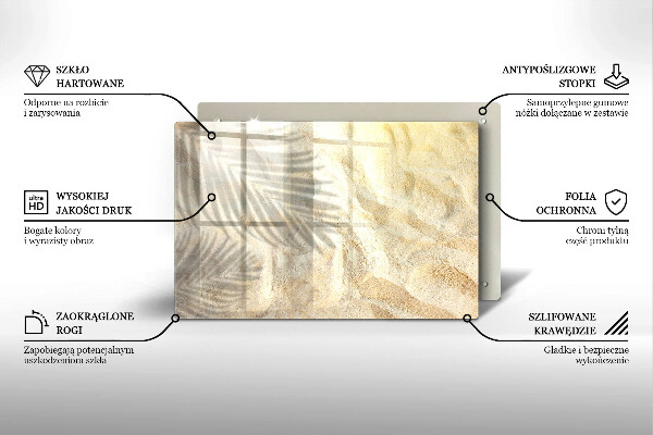 Chopping board Palm sand and leaves