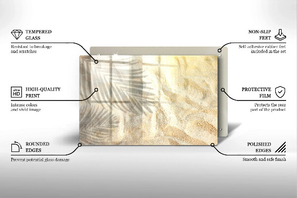 Chopping board Palm sand and leaves