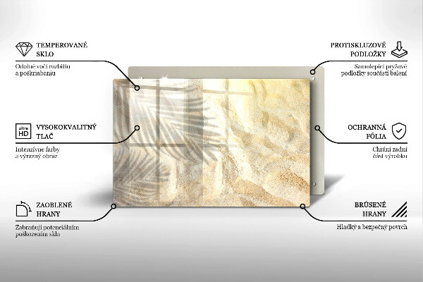 Chopping board Palm sand and leaves