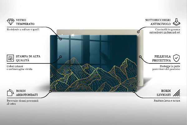 Chopping board Abstract mountains