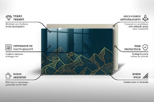 Chopping board Abstract mountains
