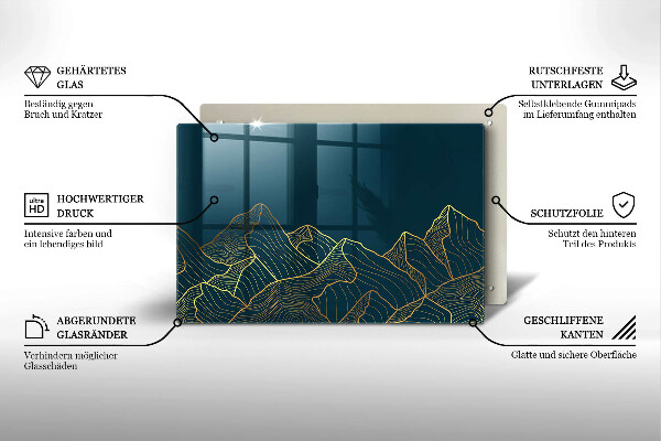 Chopping board Abstract mountains