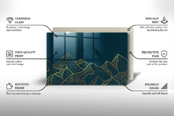 Chopping board Abstract mountains