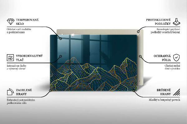 Chopping board Abstract mountains