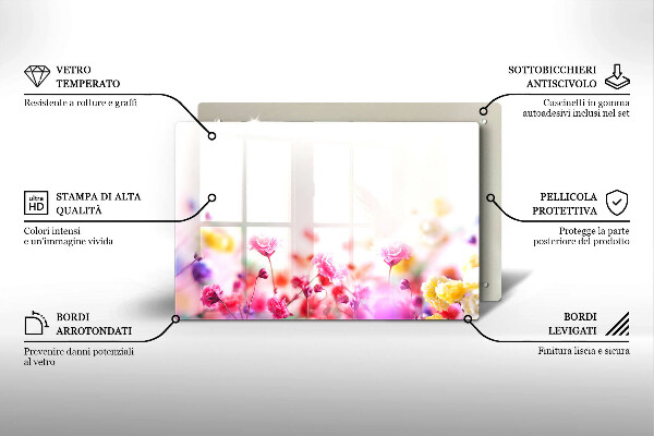 Glass kitchen board Flower meadow