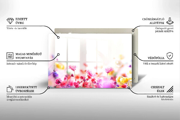 Glass kitchen board Flower meadow