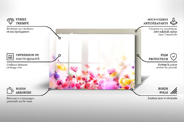 Glass kitchen board Flower meadow