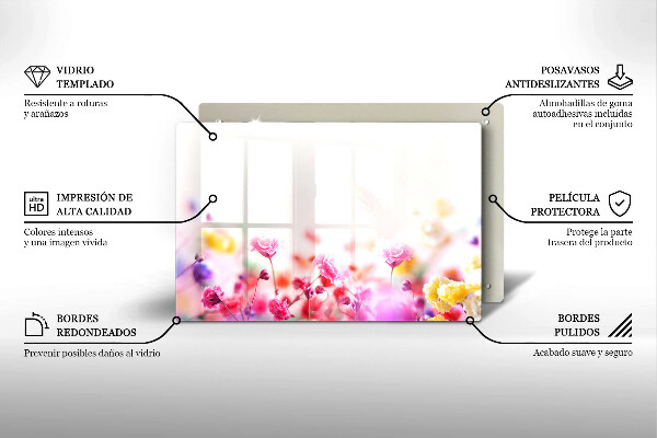 Glass kitchen board Flower meadow