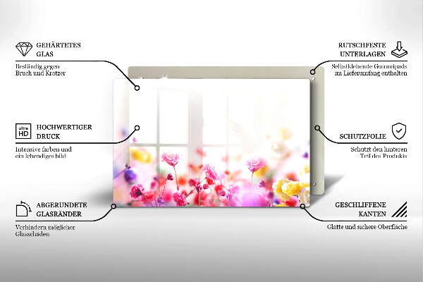 Glass kitchen board Flower meadow