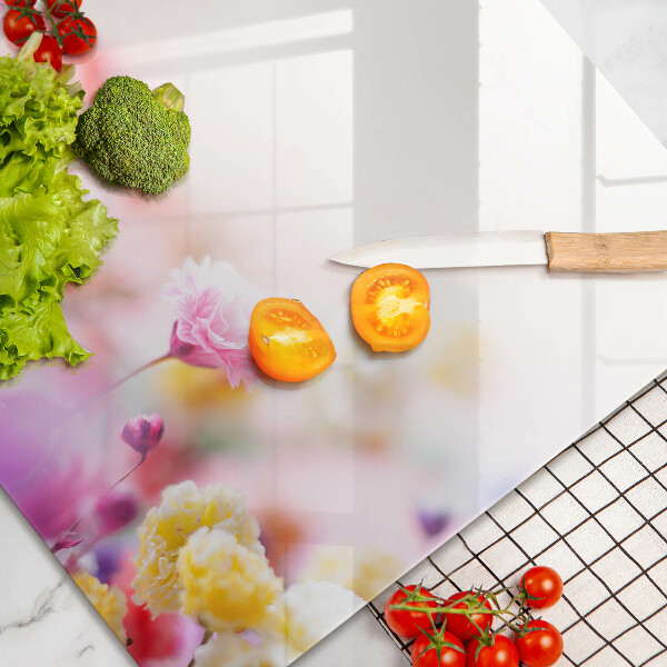 Glass kitchen board Flower meadow