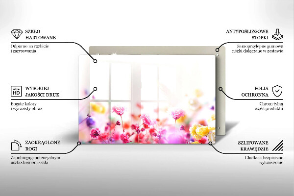 Glass kitchen board Flower meadow