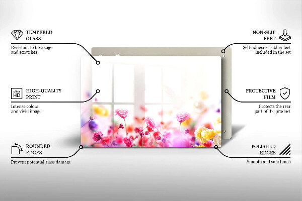 Glass kitchen board Flower meadow