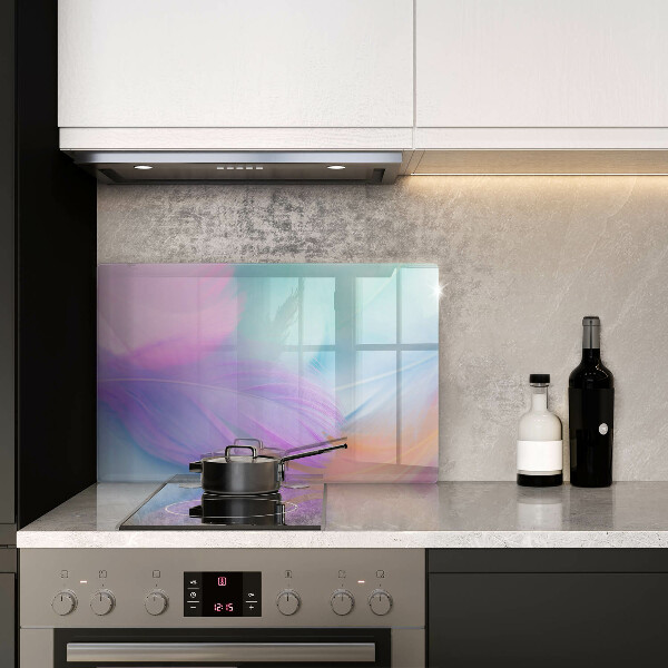 Glass kitchen board Pastel feathers