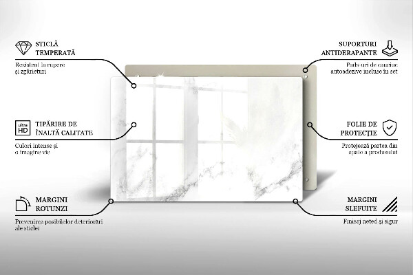 Glass kitchen board Modern marble