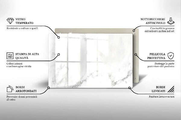 Glass kitchen board Modern marble