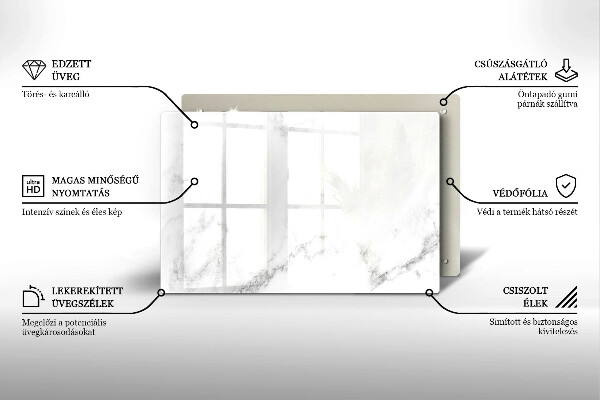 Glass kitchen board Modern marble