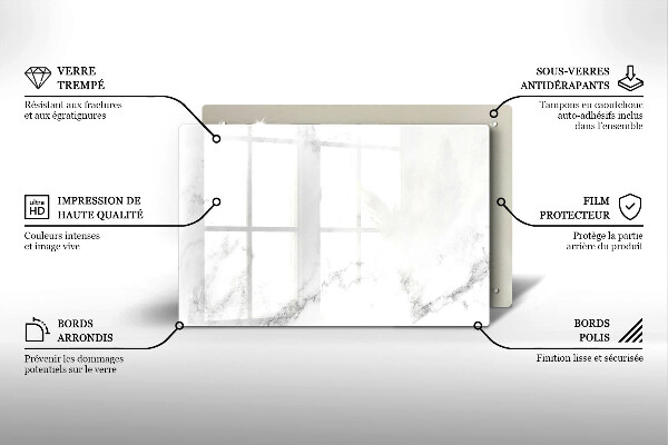 Glass kitchen board Modern marble