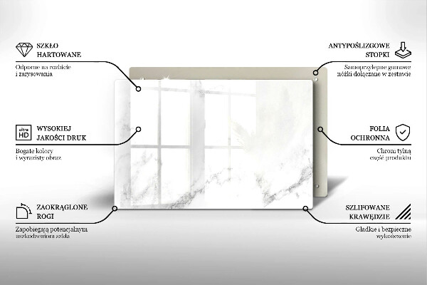 Glass kitchen board Modern marble