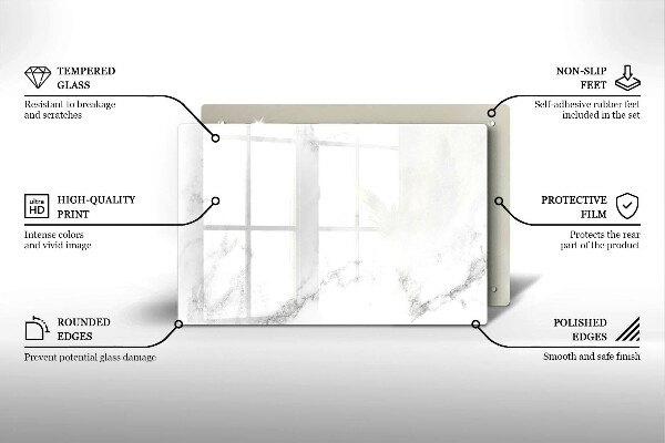 Glass kitchen board Modern marble