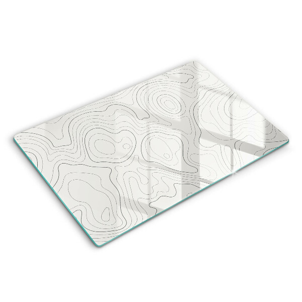 Glass kitchen board Line-art design