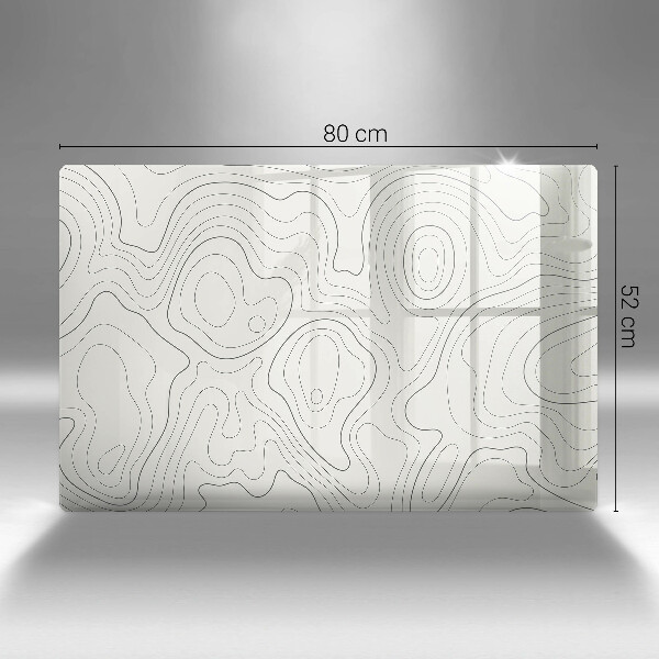 Glass kitchen board Line-art design