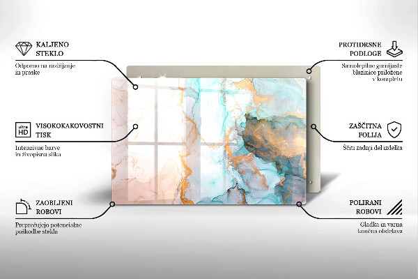 Chopping board glass Marble abstraction