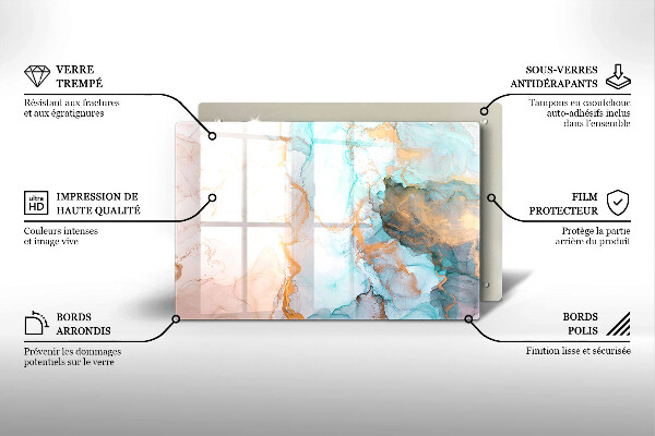 Chopping board glass Marble abstraction