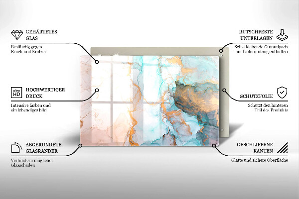 Chopping board glass Marble abstraction