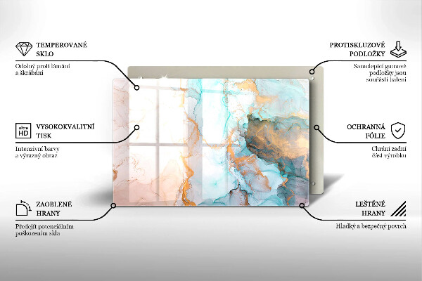 Chopping board glass Marble abstraction