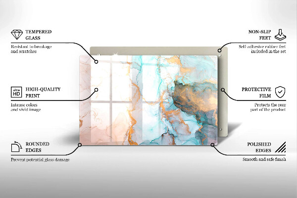 Chopping board glass Marble abstraction