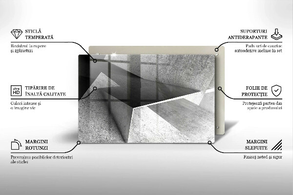 Chopping board glass Concrete abstraction