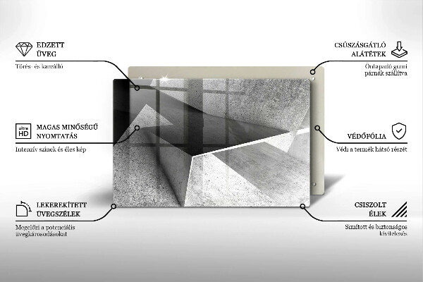 Chopping board glass Concrete abstraction