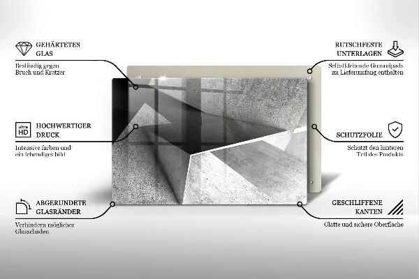 Chopping board glass Concrete abstraction