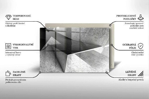Chopping board glass Concrete abstraction