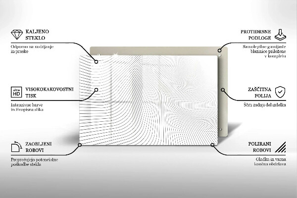 Chopping board glass Modern Line pattern