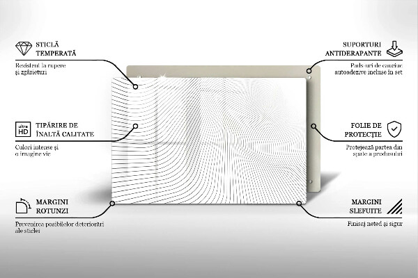 Chopping board glass Modern Line pattern