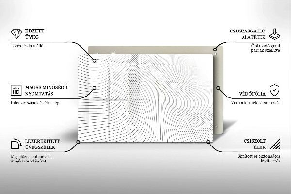 Chopping board glass Modern Line pattern