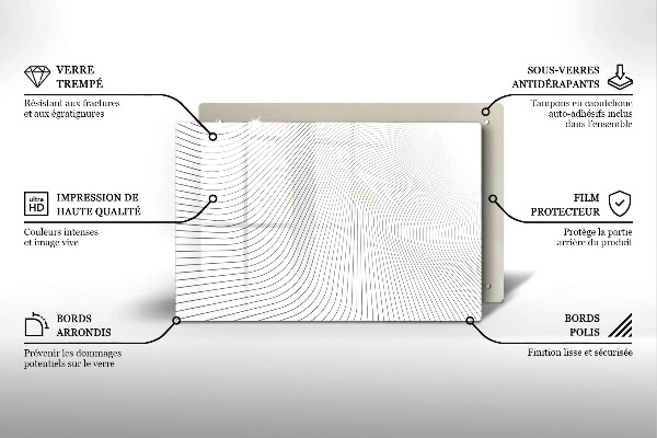 Chopping board glass Modern Line pattern
