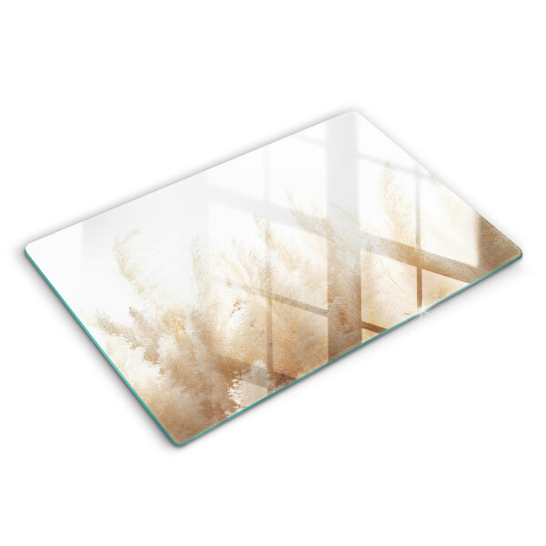 Chopping board glass Pampas grass