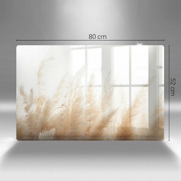 Chopping board glass Pampas grass