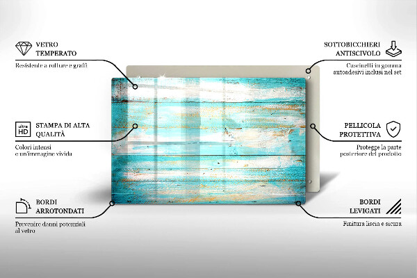 Chopping board glass Vintage wood boards