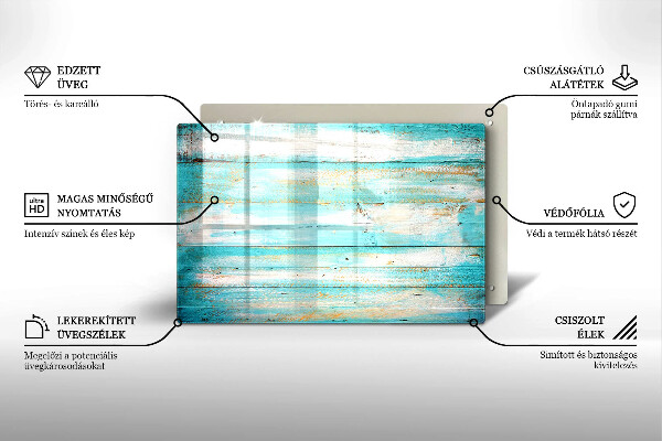Chopping board glass Vintage wood boards