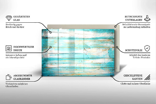 Chopping board glass Vintage wood boards