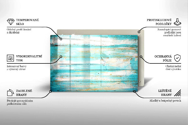 Chopping board glass Vintage wood boards