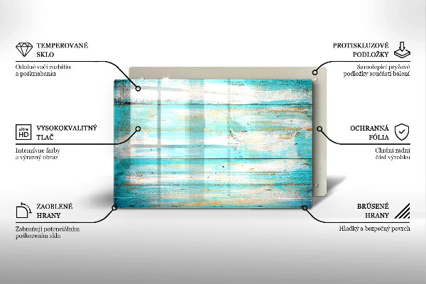 Chopping board glass Vintage wood boards