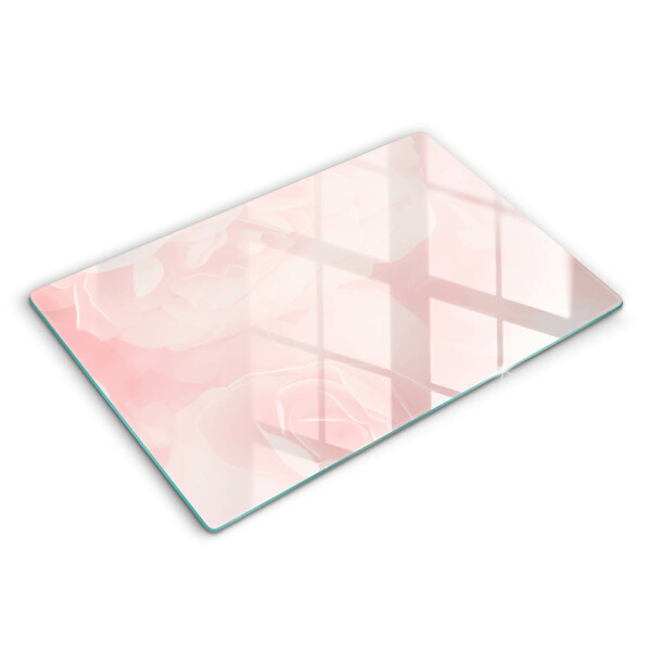 Chopping board glass Pastel background roses