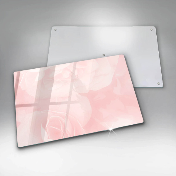 Chopping board glass Pastel background roses