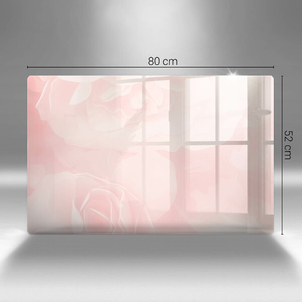 Chopping board glass Pastel background roses