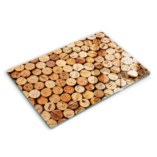 Chopping board glass Wine corks pattern